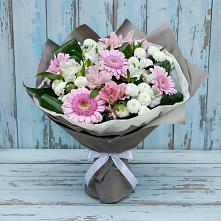 Букет цветов из:  Герберы, Альстромерии и Хризантемы в Разметелево