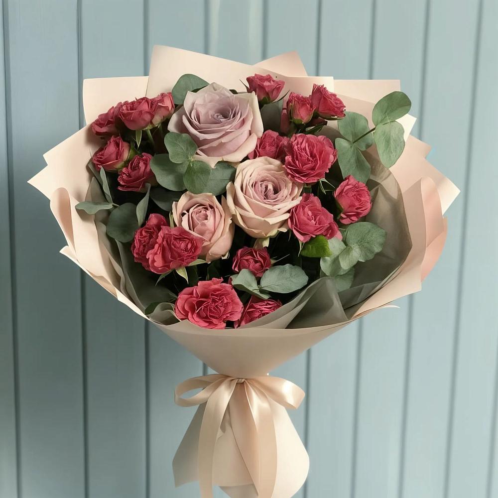 Букет цветов из: Гвоздики и Розы в Разметелево