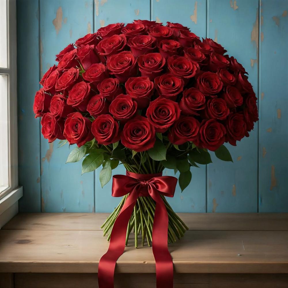 Букет Красные розы Блэк Меджик в Разметелево