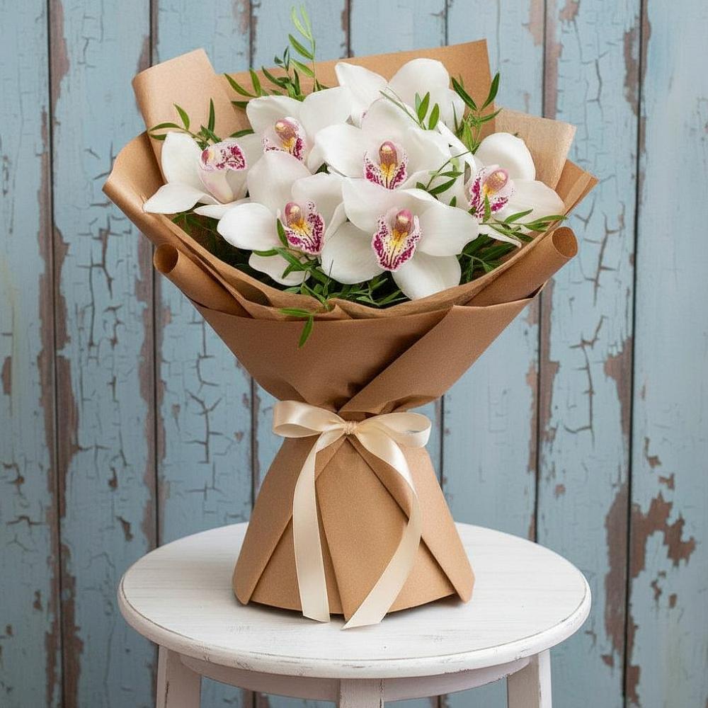 Букет цветов из: Орхидеи и Розы в Разметелево