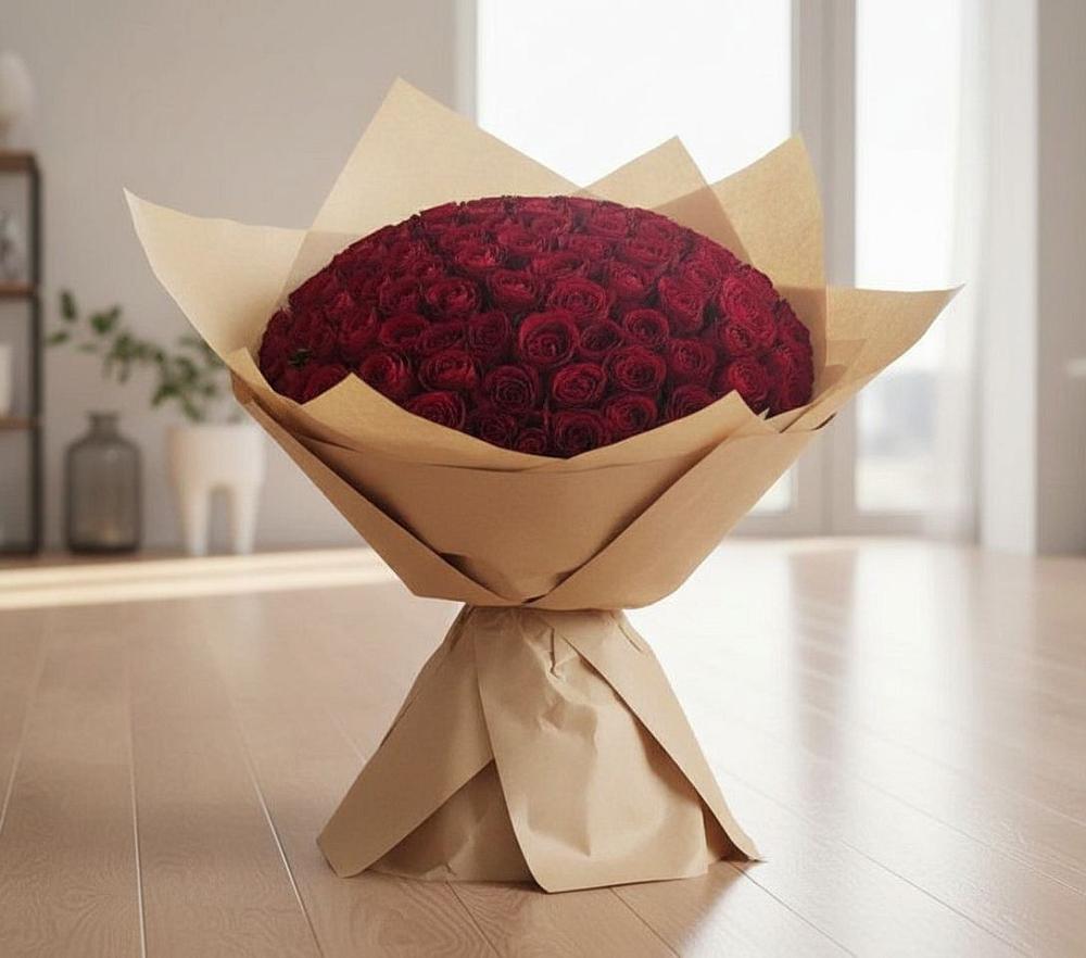 Букет 101 Красная роза в Разметелево