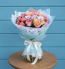 Букет цветов из:  Хризантемы и Розы в Разметелево