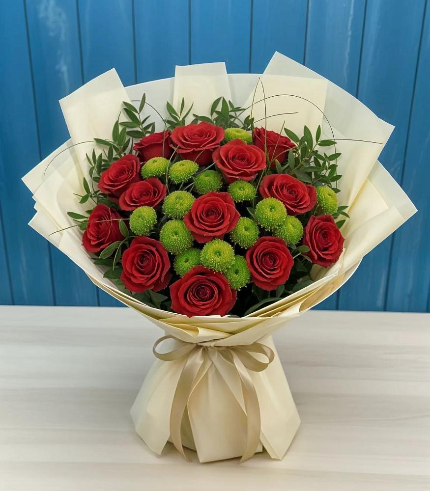 Букет цветов из: Розы и Хризантемы в Разметелево