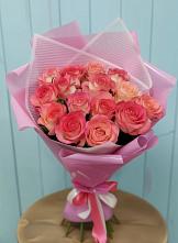 Букет 15 Розовых роз Равель в Разметелево